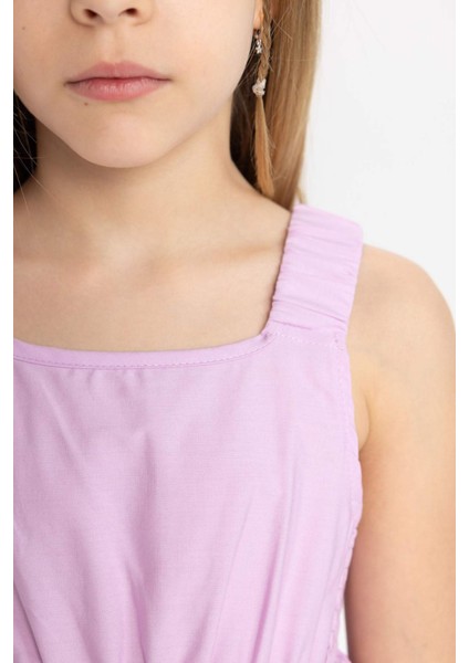 Kız Çocuk Poplin Askılı Elbise B4476A824SM