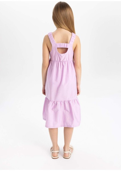 Kız Çocuk Poplin Askılı Elbise B4476A824SM