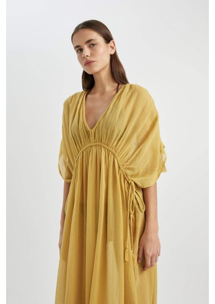Regular Fit Pamuklu Plaj Elbisesi-Fall in Love B7516AX24SM