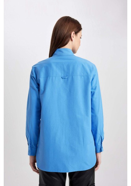 Relax Fit Poplin Uzun Kollu Gömlek Tunik B8314AX24SP