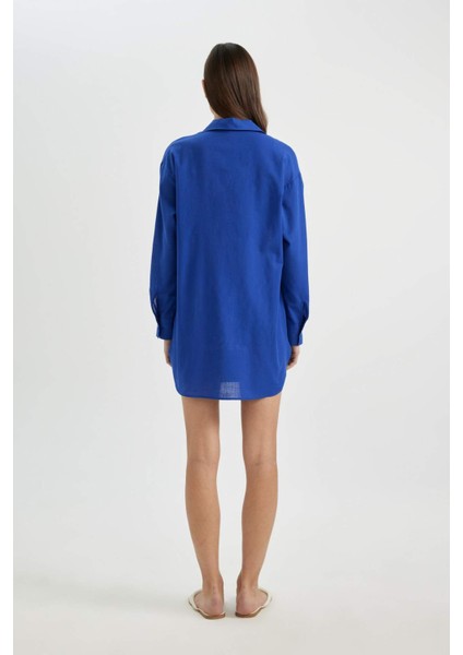 Regular Fit Pamuklu Plaj Gömleği-Fall in Love W8241AZ24SM