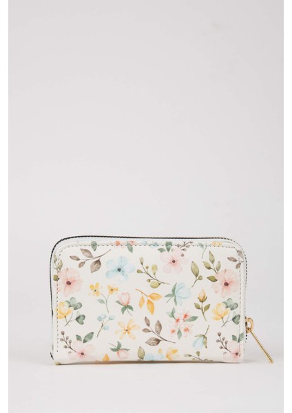 Kadın Çiçek Desenli Suni Deri Cüzdan
