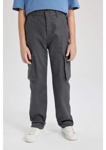 Erkek Çocuk Kargo Fit Standart Paça Twill Pantolon B7162A824SP