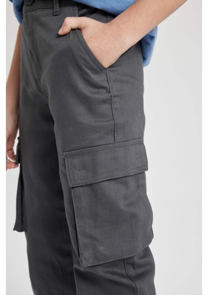 Erkek Çocuk Kargo Fit Standart Paça Twill Pantolon B7162A824SP