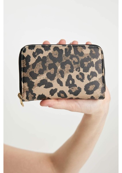 Kadın Leopar Desenli Suni Deri Cüzdan C0885AXNS
