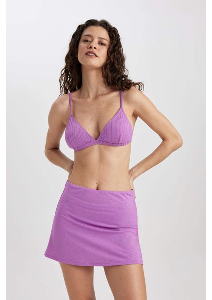 Parlak Kumaş Mini Plaj Eteği-Fall in Love B0628AX24SM