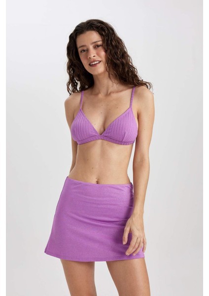 Parlak Kumaş Mini Plaj Eteği-Fall in Love B0628AX24SM