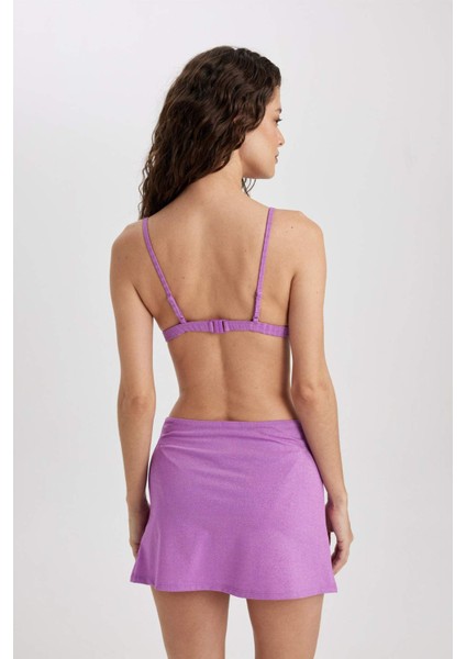 Parlak Kumaş Mini Plaj Eteği-Fall in Love B0628AX24SM