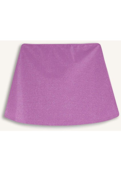 Parlak Kumaş Mini Plaj Eteği-Fall in Love B0628AX24SM