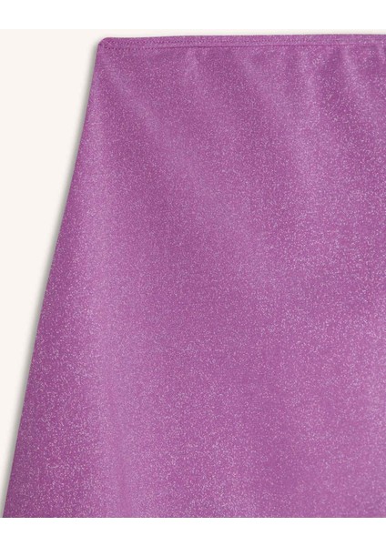 Parlak Kumaş Mini Plaj Eteği-Fall in Love B0628AX24SM