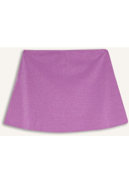 Parlak Kumaş Mini Plaj Eteği-Fall in Love B0628AX24SM