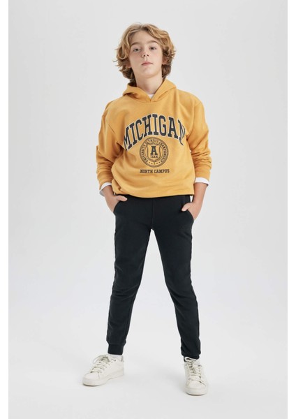 Erkek Çocuk Oversize Geniş Kalıp Kapüşonlu Baskılı Sweatshirt B7104A824SP