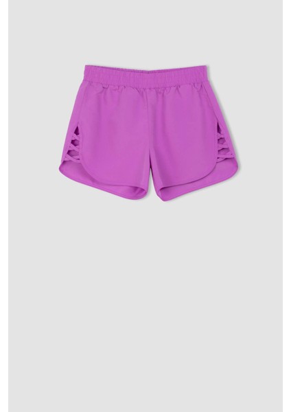 Regular Fit Deniz Şortu-Fall in Love B7210AX24SM