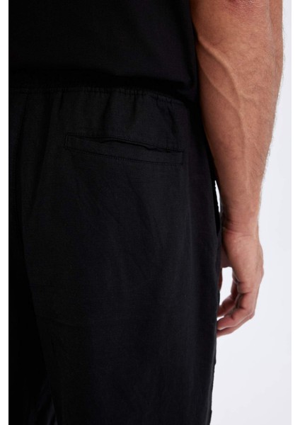 Relax Fit Keten Karışımlı Yazlık Bermuda Şort C1125AX24SM