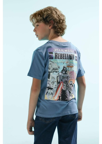Erkek Çocuk Star Wars Bisiklet Yaka Kısa Kollu Tişört B7221A824SM