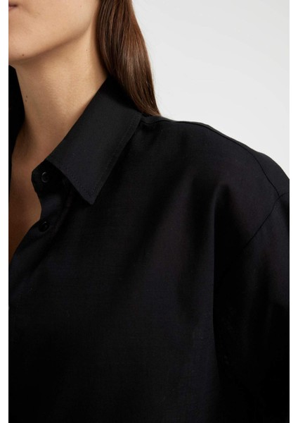 Regular Fit Pamuklu Plaj Gömleği-Fall in Love W8241AZ24SM