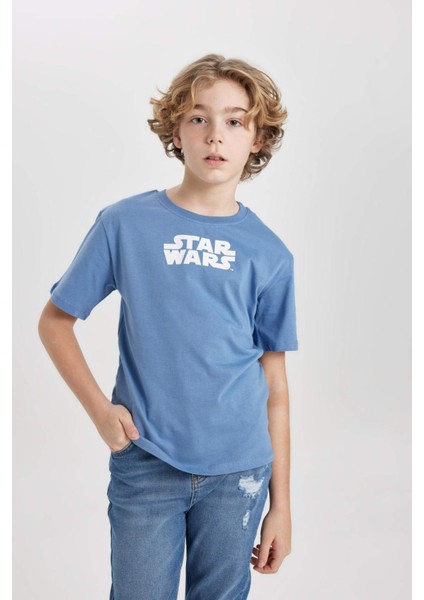 Erkek Çocuk Star Wars Bisiklet Yaka Kısa Kollu Tişört B7221A824SM
