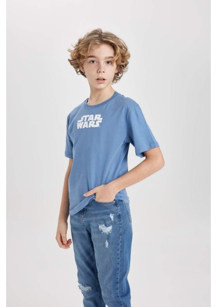 Erkek Çocuk Star Wars Bisiklet Yaka Kısa Kollu Tişört B7221A824SM