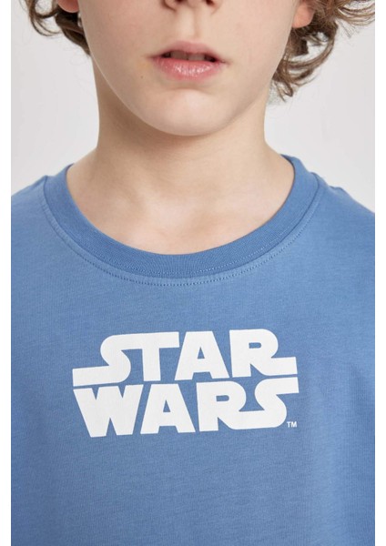 Erkek Çocuk Star Wars Bisiklet Yaka Kısa Kollu Tişört B7221A824SM