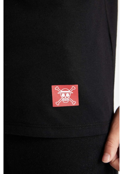 Erkek Çocuk One Piece Bisiklet Yaka Kısa Kollu Tişört