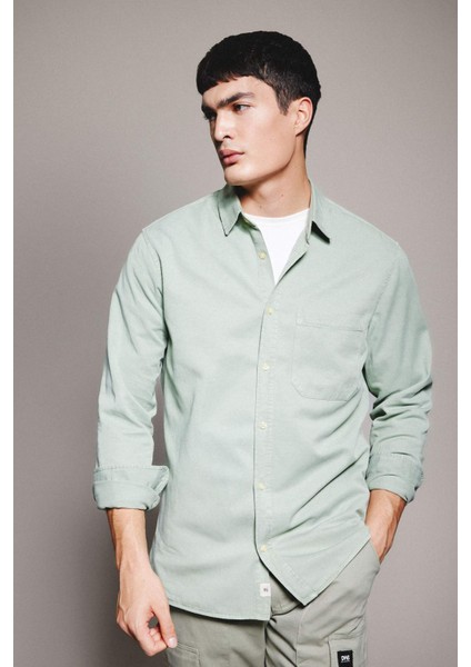 Regular Fit Polo Yaka Pamuklu Uzun Kollu Gömlek B4140AX24SP