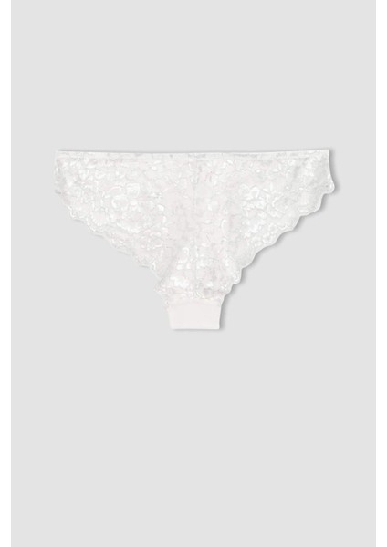 Fall in Love Bridal Beyaz Dantel Brazilian Slip Külot