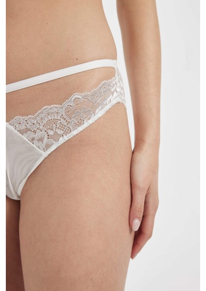 Fall in Love Bridal Beyaz Dantel Brazilian Slip Külot