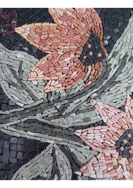 Çiçek Desenli Mozaik Taş Tablo modelleri