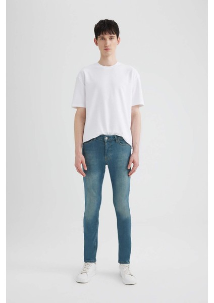 Super Skinny Ekstra Dar Kalıp Normal Bel Ekstra Dar Paça Jean Pantolon R8760AZ24SP