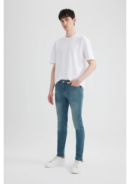 Super Skinny Ekstra Dar Kalıp Normal Bel Ekstra Dar Paça Jean Pantolon R8760AZ24SP