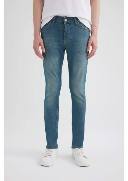 Super Skinny Ekstra Dar Kalıp Normal Bel Ekstra Dar Paça Jean Pantolon R8760AZ24SP