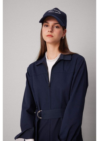 Gömlek Yaka Gabardin Uzun Kollu Kemerli Tesettür Tulum C1672AX24SP