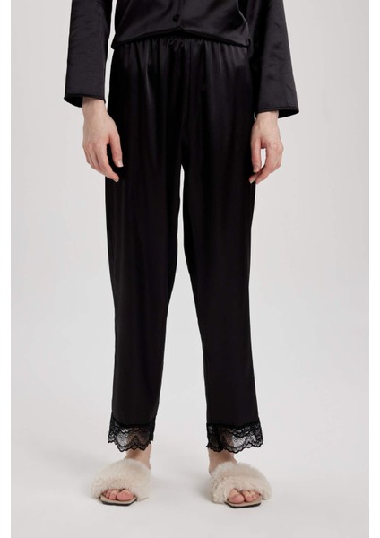 Fall in Love Regular Fit Uzun Boy Saten Pijama Altı B6199AX24SP