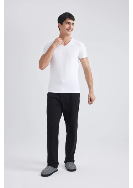 Slim Fit Dar Kesim V Yaka Kısa Kollu Üst L4884AZ24SM