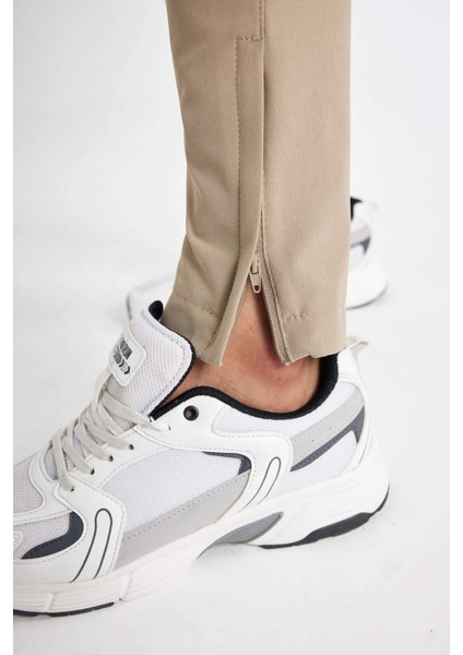 Fit Jogger Eşofman Altı Slim Fit Dar Kesim Dokuma Üç Cepli Fermuarlı Paça B2780AX24SM