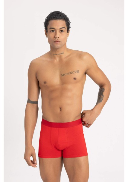 Regular Fit Kalp Desenli 3'lü Boxer B7923AX24SM