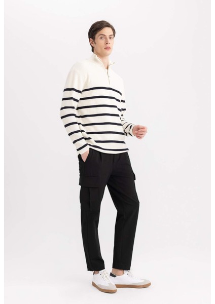 Jogger Yazlık Kumaş Pantolon Kargo Cepli Her Yöne Esneyen Düz Paça C1289AX24SP