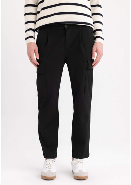 Jogger Yazlık Kumaş Pantolon Kargo Cepli Her Yöne Esneyen Düz Paça C1289AX24SP