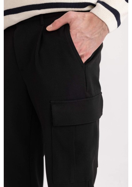 Jogger Yazlık Kumaş Pantolon Kargo Cepli Her Yöne Esneyen Düz Paça C1289AX24SP