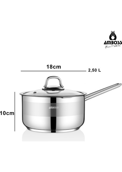 Ambos Saphire Paslanmaz Çelik Cam Kapaklı Sosluk Sütlük 18 Cm indirimleri