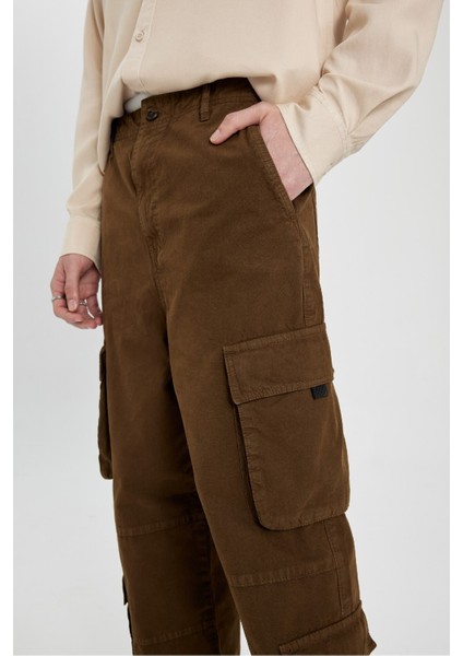 Baggy Fit Pantolon Kargo Cepli Geniş Kalıp Normal Bel Geniş Bol Paça B5906AX24SP