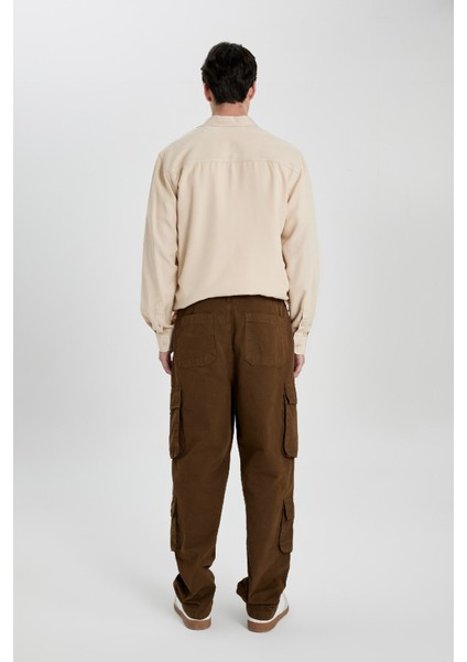 Baggy Fit Pantolon Kargo Cepli Geniş Kalıp Normal Bel Geniş Bol Paça B5906AX24SP