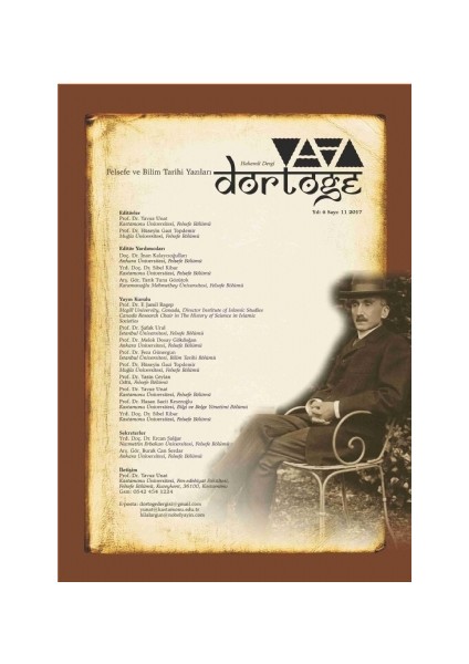 Dörtöğe Felsefe Ve Bilim Tarihi Yazıları Hakemli Dergi Yıl:6 Sayı:11