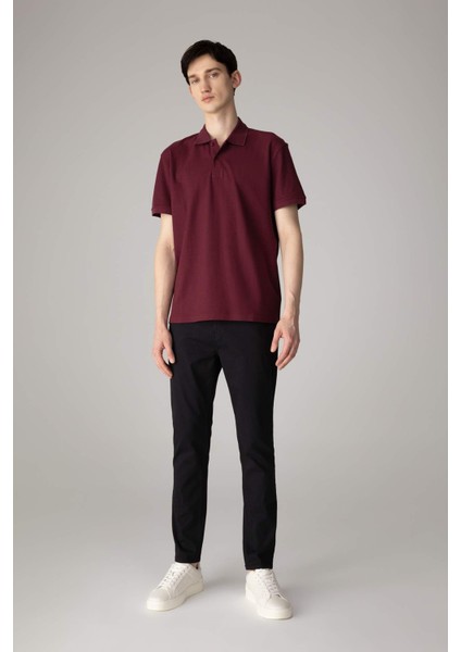 %100 Pamuk Regular Fit Polo Yaka Kısa Kollu Basic Düz Pike Kumaş Tişört C1293AX24SP