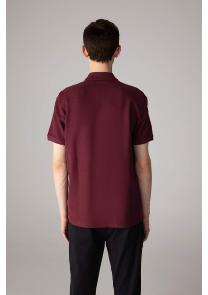 %100 Pamuk Regular Fit Polo Yaka Kısa Kollu Basic Düz Pike Kumaş Tişört C1293AX24SP