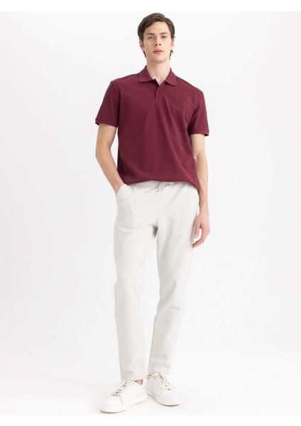 %100 Pamuk Regular Fit Polo Yaka Kısa Kollu Basic Düz Pike Kumaş Tişört C1293AX24SP