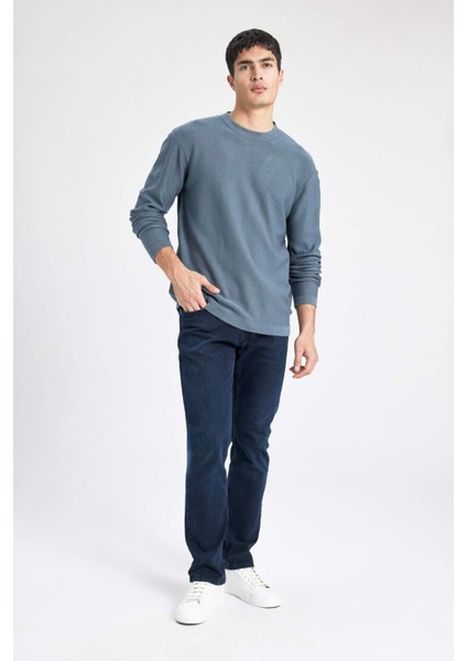 Standart Fit Normal Kesim Bisiklet Yaka Basic Düz Triko Kazak B9731AX24AU