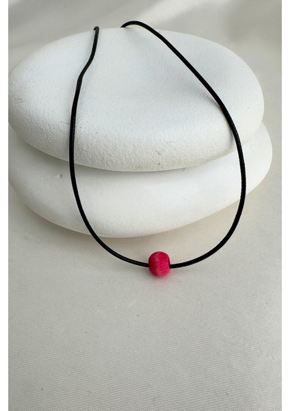 Küçük Ahşap Boncuk Siyah Ip Kolye (40CM) fiyatları