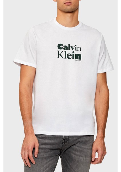 Logolu % 100 Pamuk Regular Fit Bisiklet Yaka T Shirt LV04RD820GYAA Erkek T Shirt LV04RD820G Yaa