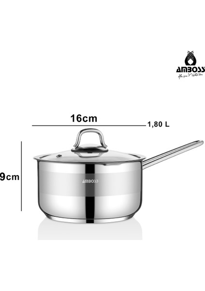 Ambos Saphire Paslanmaz Çelik Cam Kapaklı Sosluk Sütlük 16 Cm indirimleri